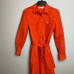 Tory Burch Orange Summer Dress with Gold Detailing